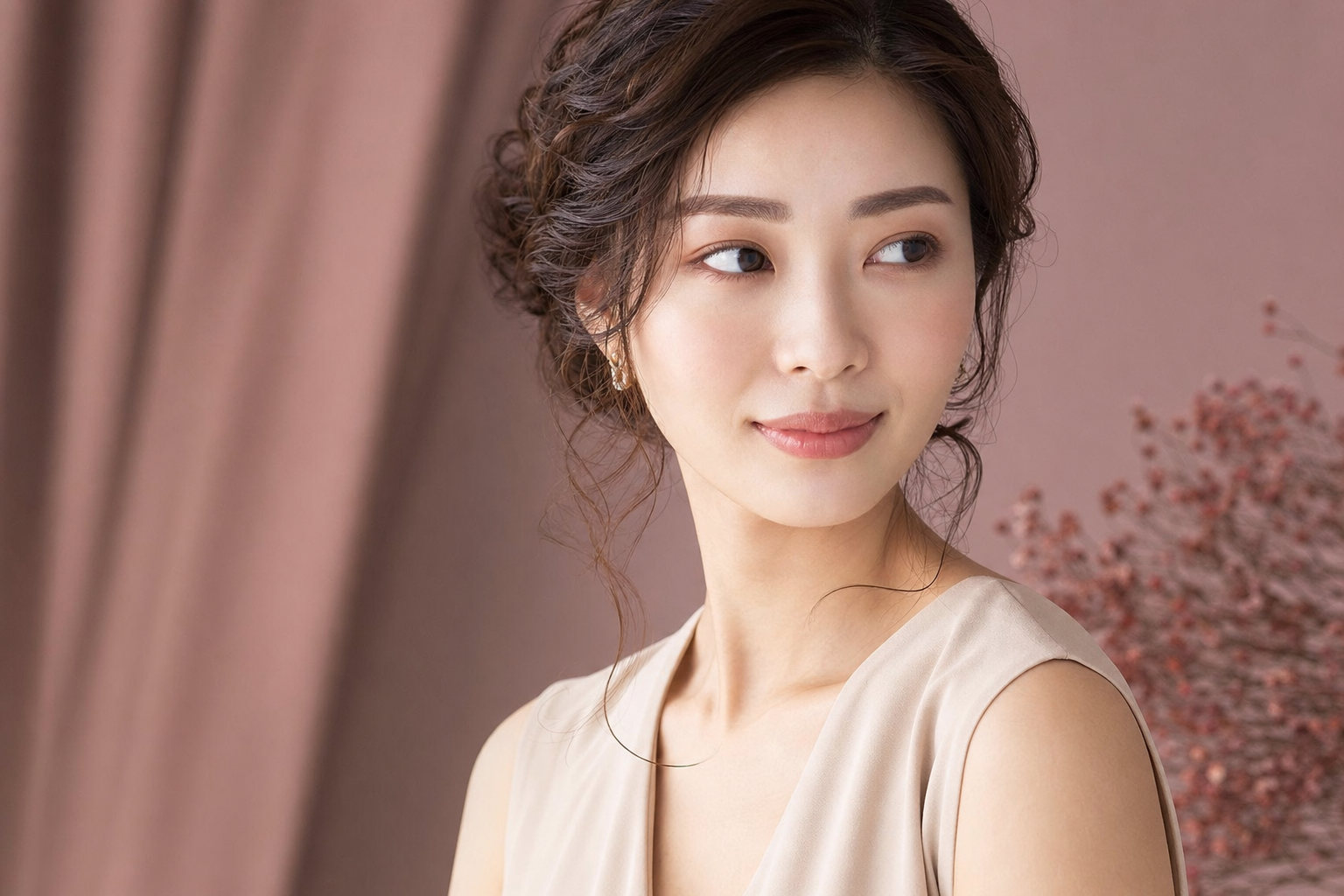 アートメイクで美しい眉を持つ女性